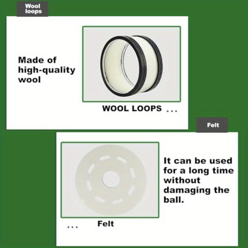 Billiard Ball Cleaning Kit With Wool Rings And Felt Pad