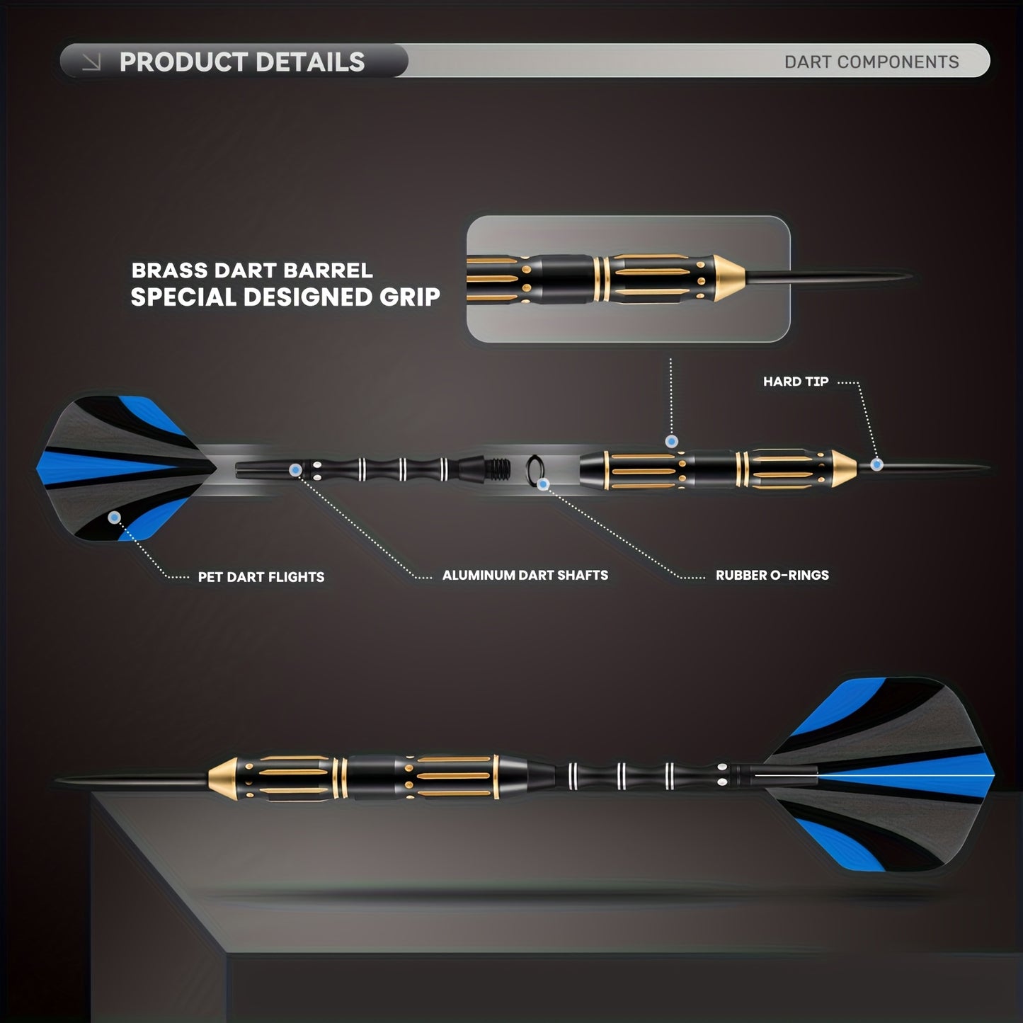 Copper Dart Set 42 Pcs With Storage Case 23g Professional