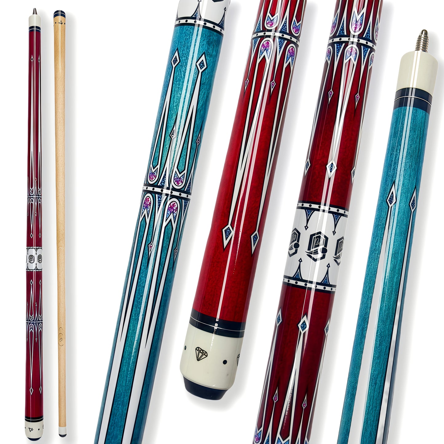 Handcrafted Wood Two Piece Billiard Cue for Training and Competition