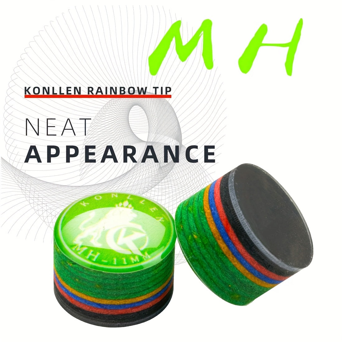KONLLEN 9 Layer Pigskin Billiards Cue Tip Hardness Levels