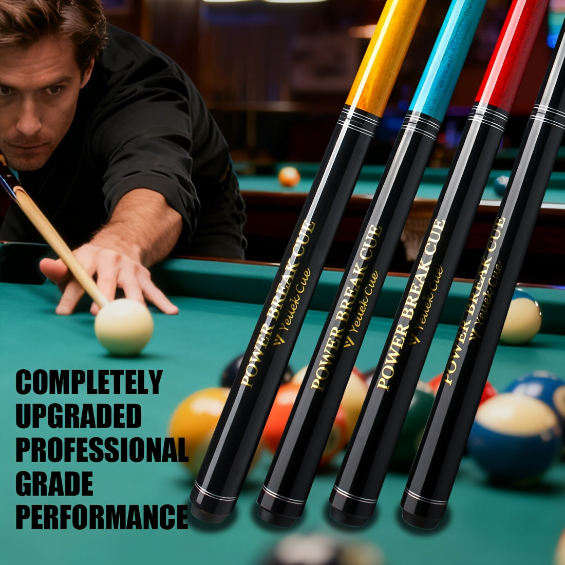 YEUEK Jump Break Pool Cue With Maple Shaft 2 In 1 Performance