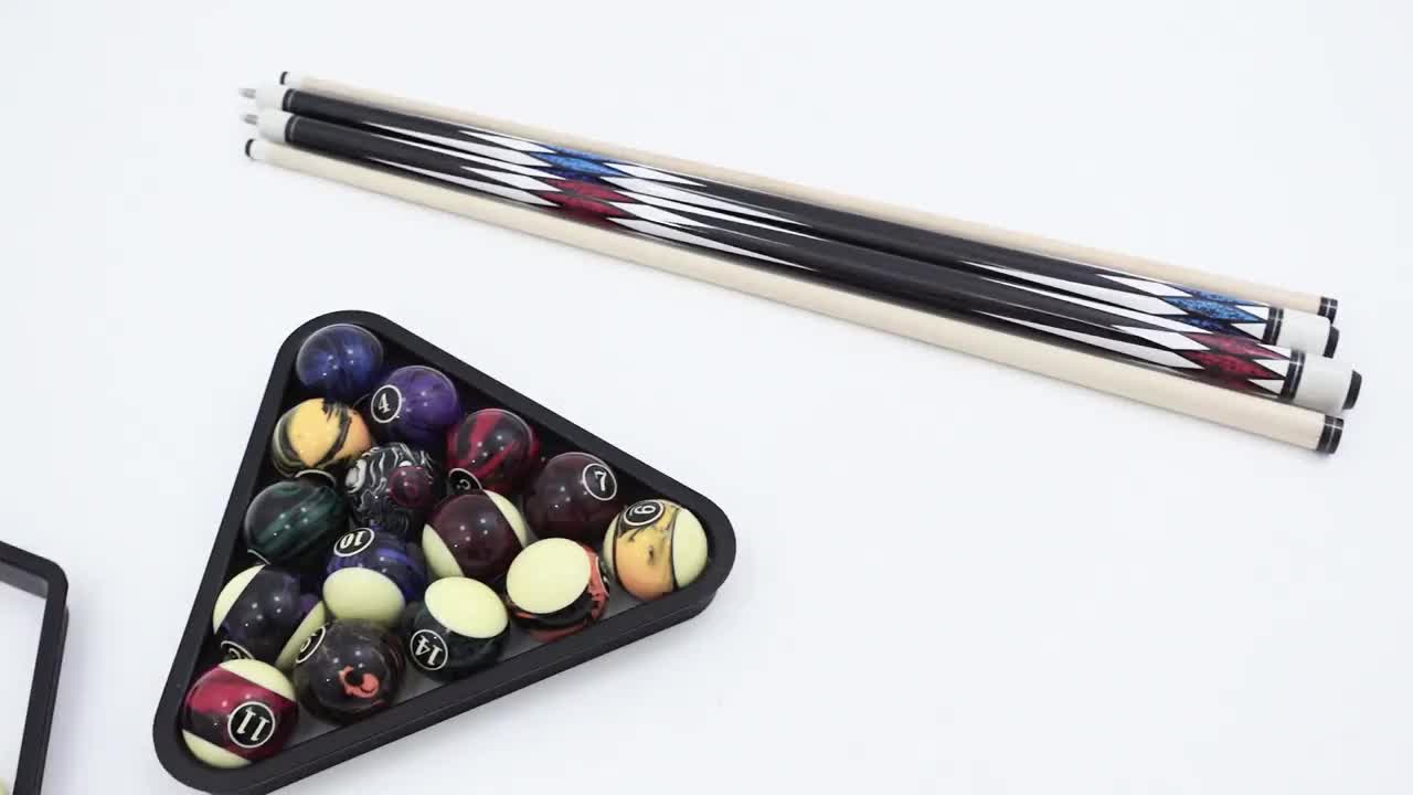[Billiard Set Accessories] 20pcs Pool Balls Billiard Set Billiard Table Accessories Set Included 16 Fancy Ball 2 Diamond Pool Cues Stick, 2 Billiard Ball Rack Billiard Balls Pack for Adults Men Home Office Entertainment