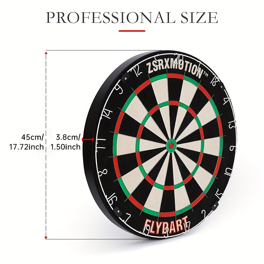 ZSRXMOTION Sisal Dart Board Set With Steel Tip Darts