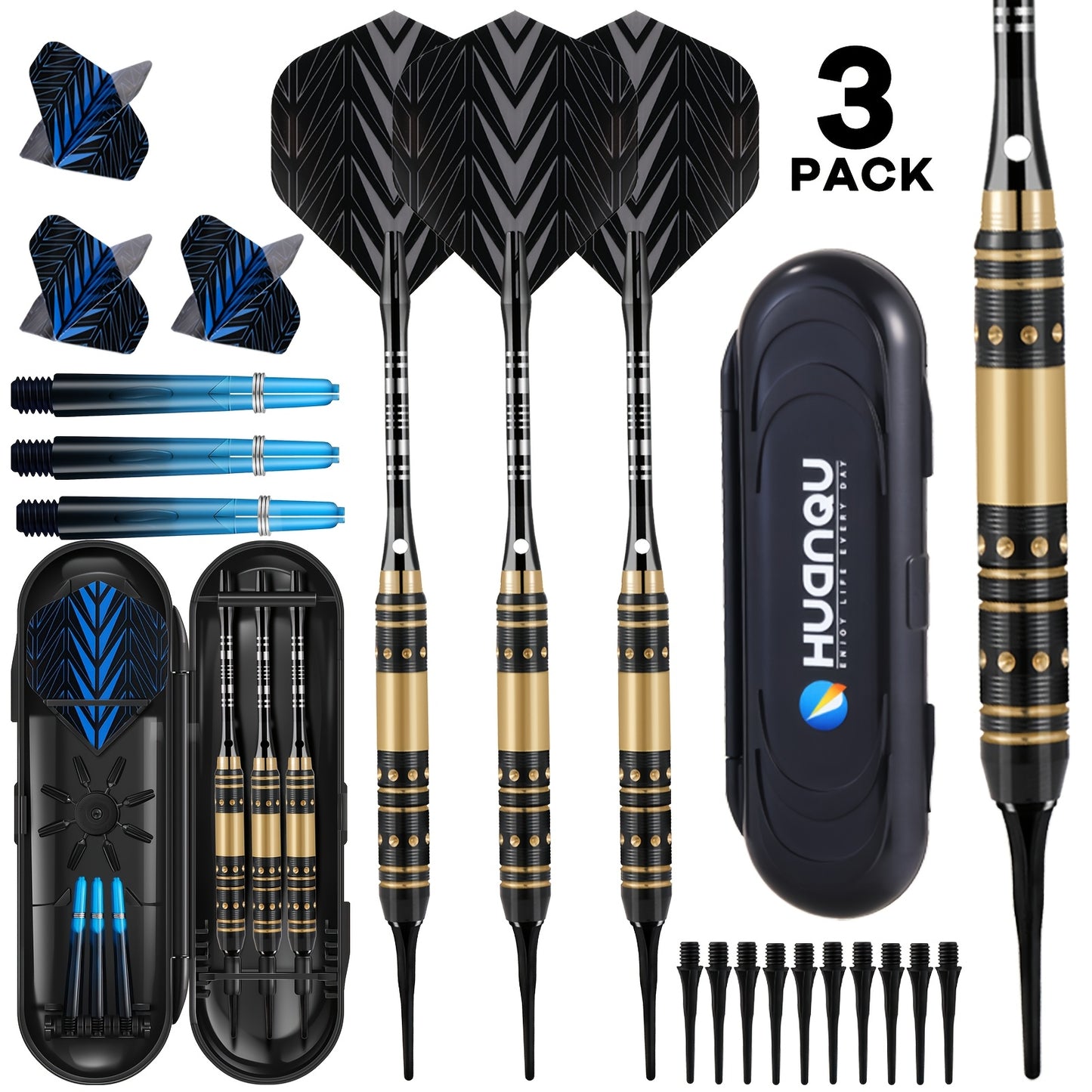 Three Piece Dart Set Includes 10 Safety Tips for Adults