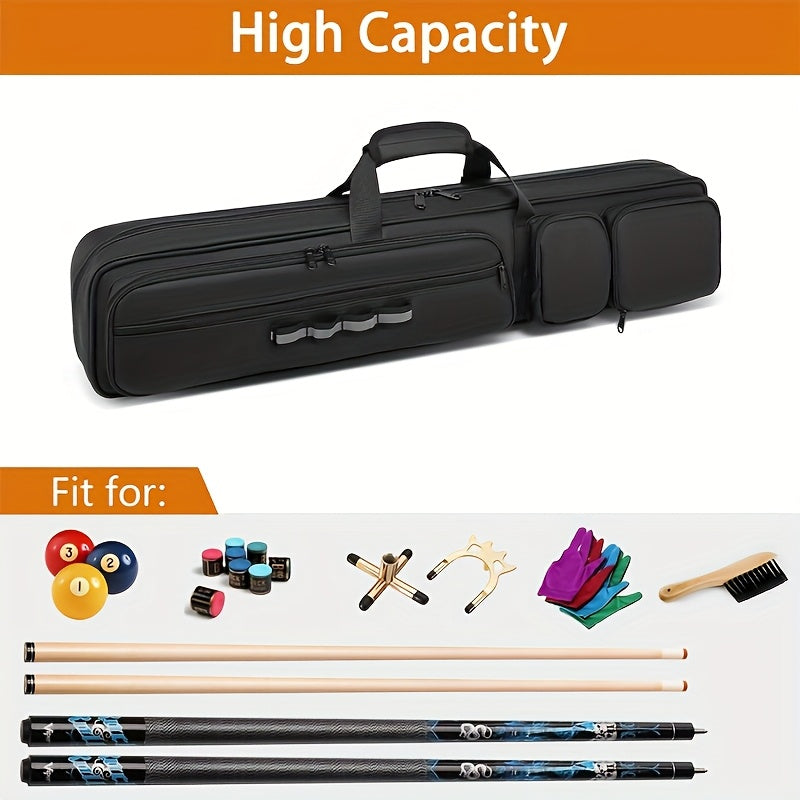 Pool Cue Case 4x4 With Backpack Strap Holds 4 Shafts