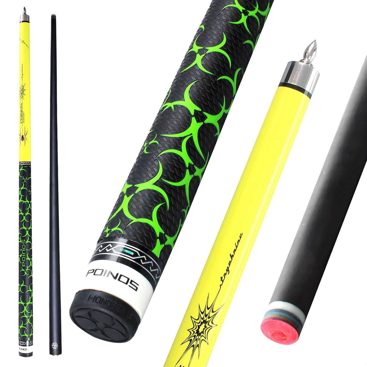 POINOS R Series Carbon Fiber Pool Cue With XTC Ferrule Multi Layer Tip Grip