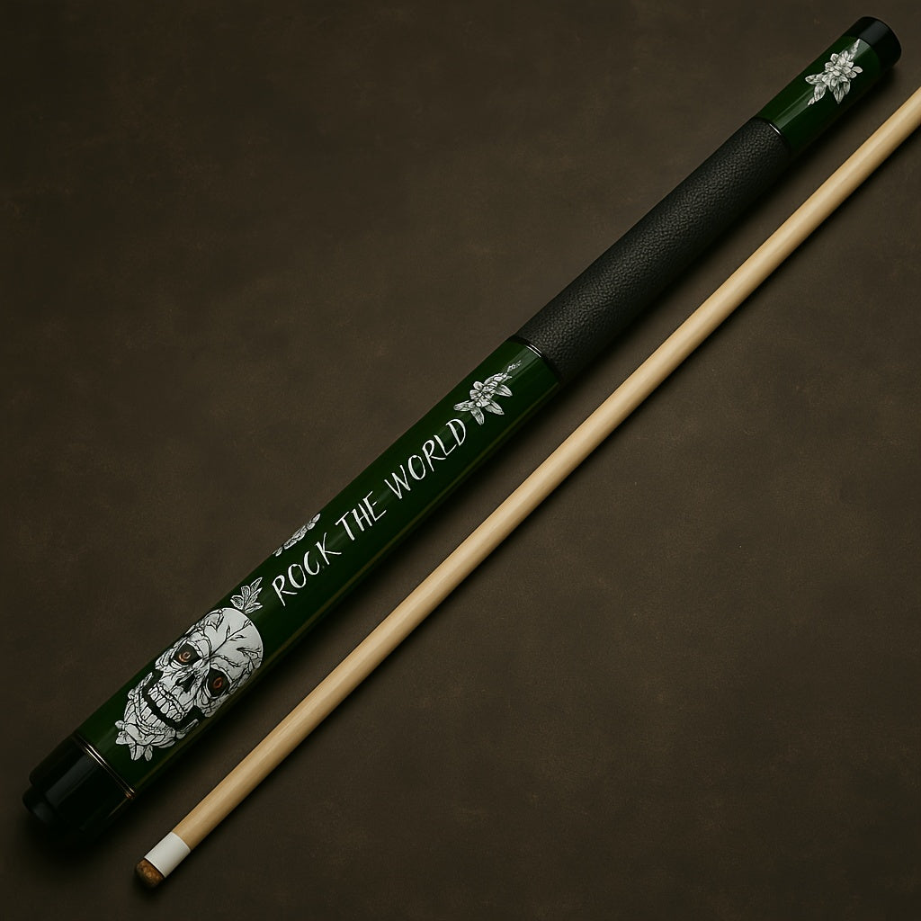 SEARVGRH Skull Design Snooker Cue Half Maple Gift Idea
