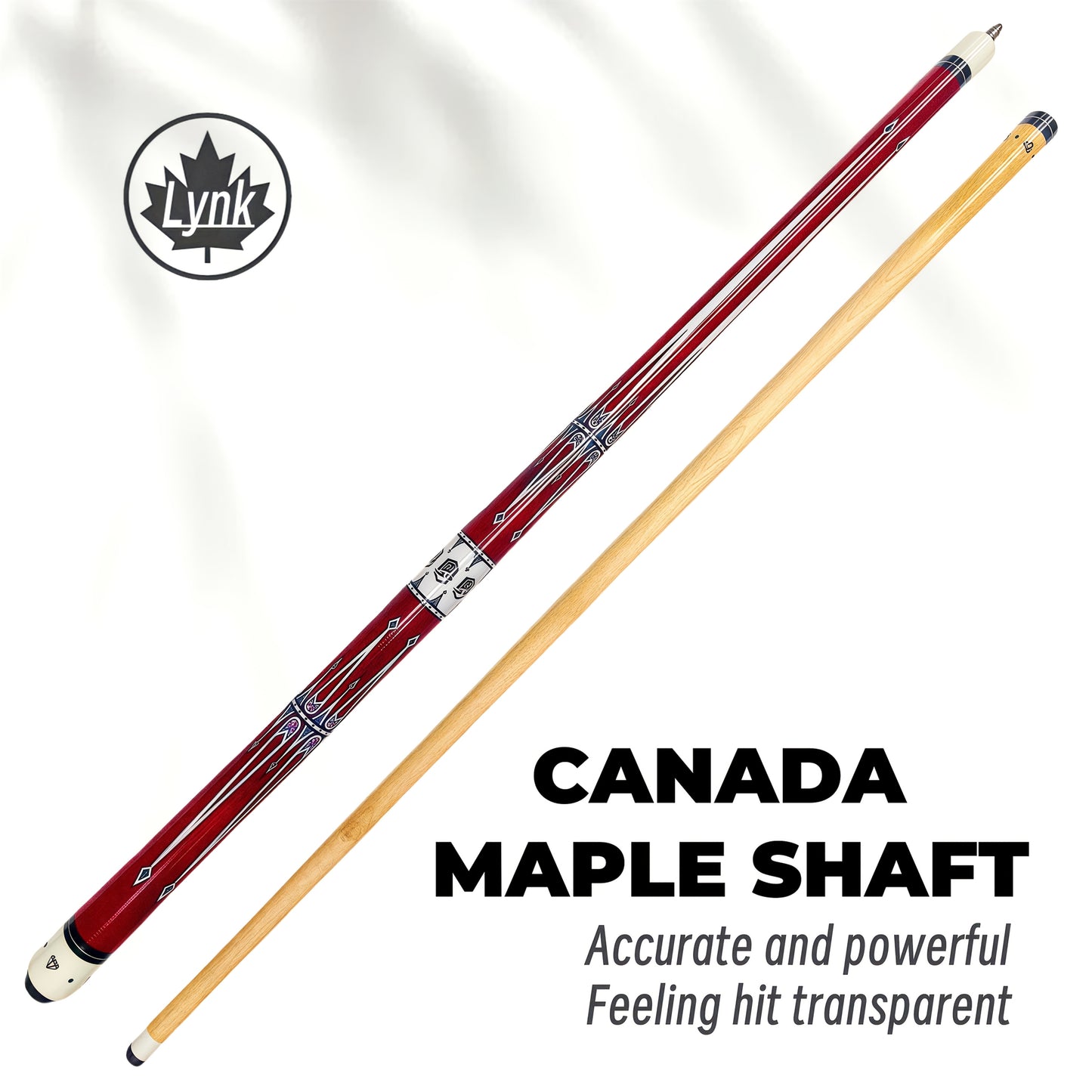 Handcrafted Wood Two Piece Billiard Cue for Training and Competition