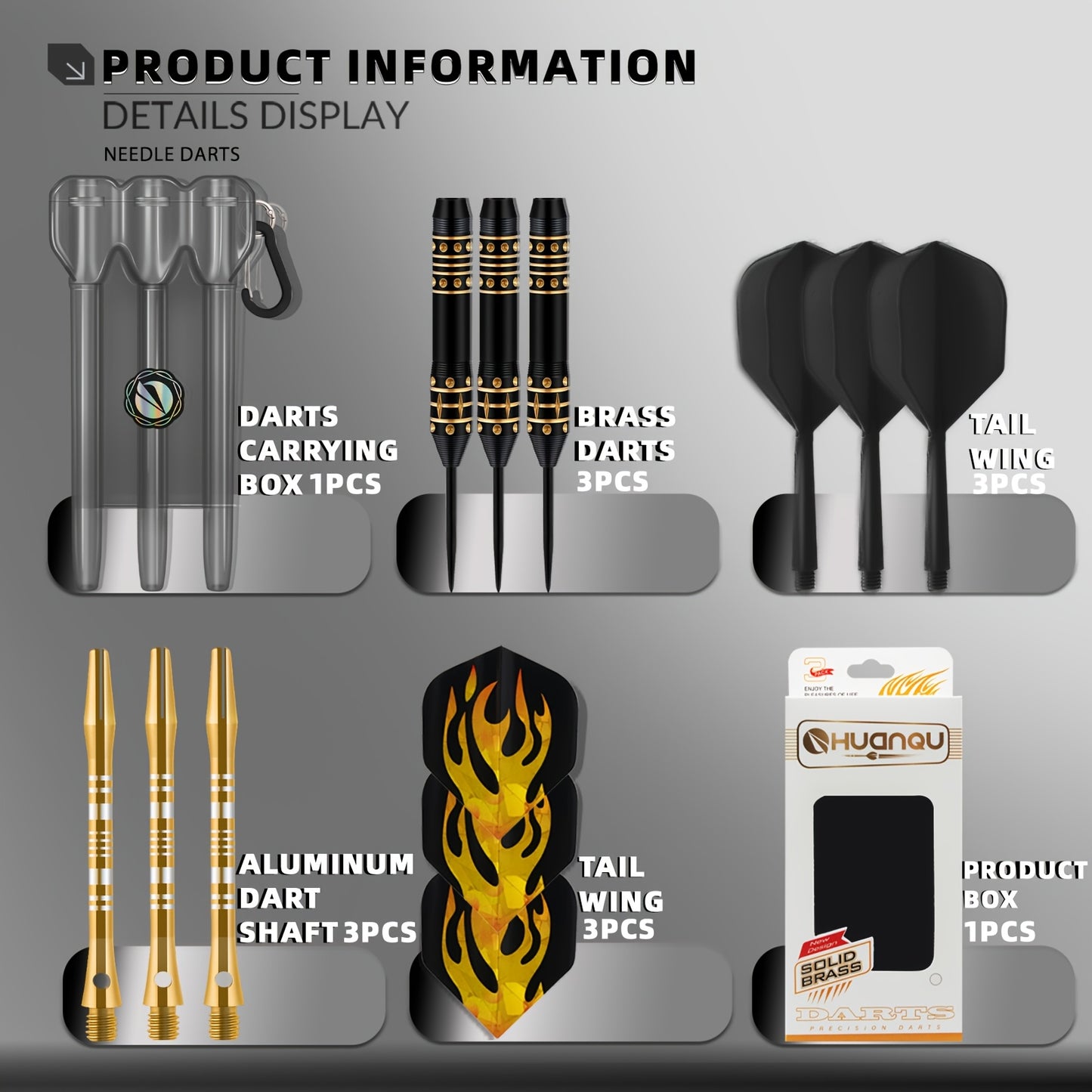 All In One Copper Dart Set With Aluminum Shafts And Portable Case