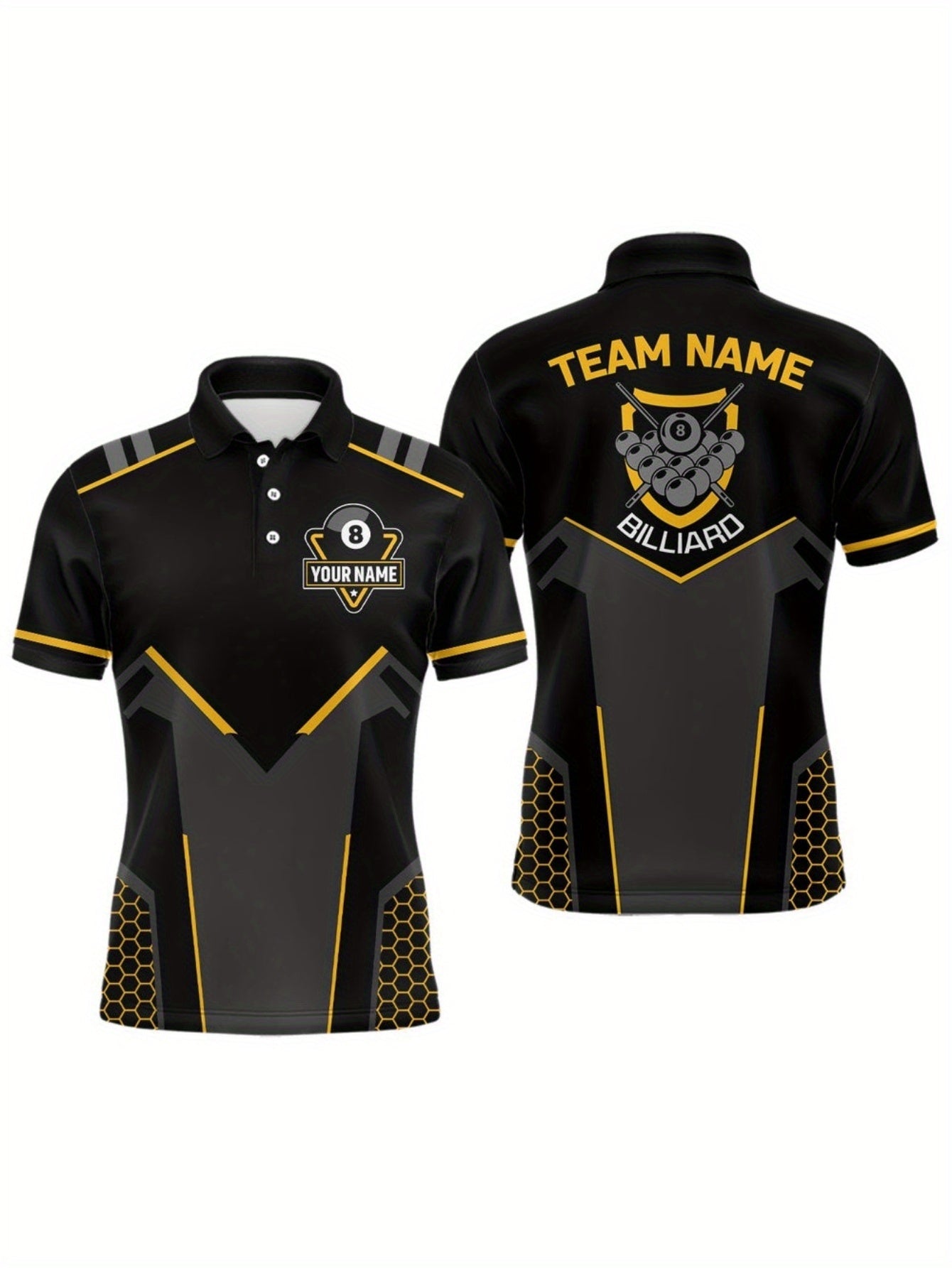 Men's Billiards Polo Shirt With Unique Print