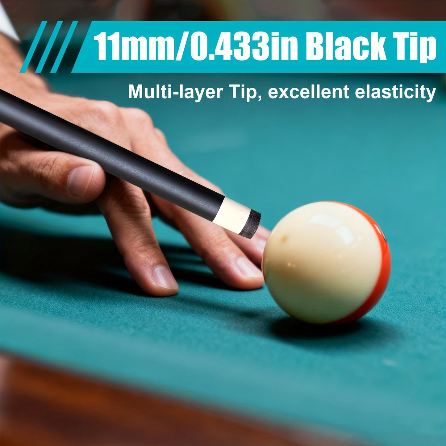 Carbon Fiber Billiard Cue With Snakeskin Pattern For Tournament Play