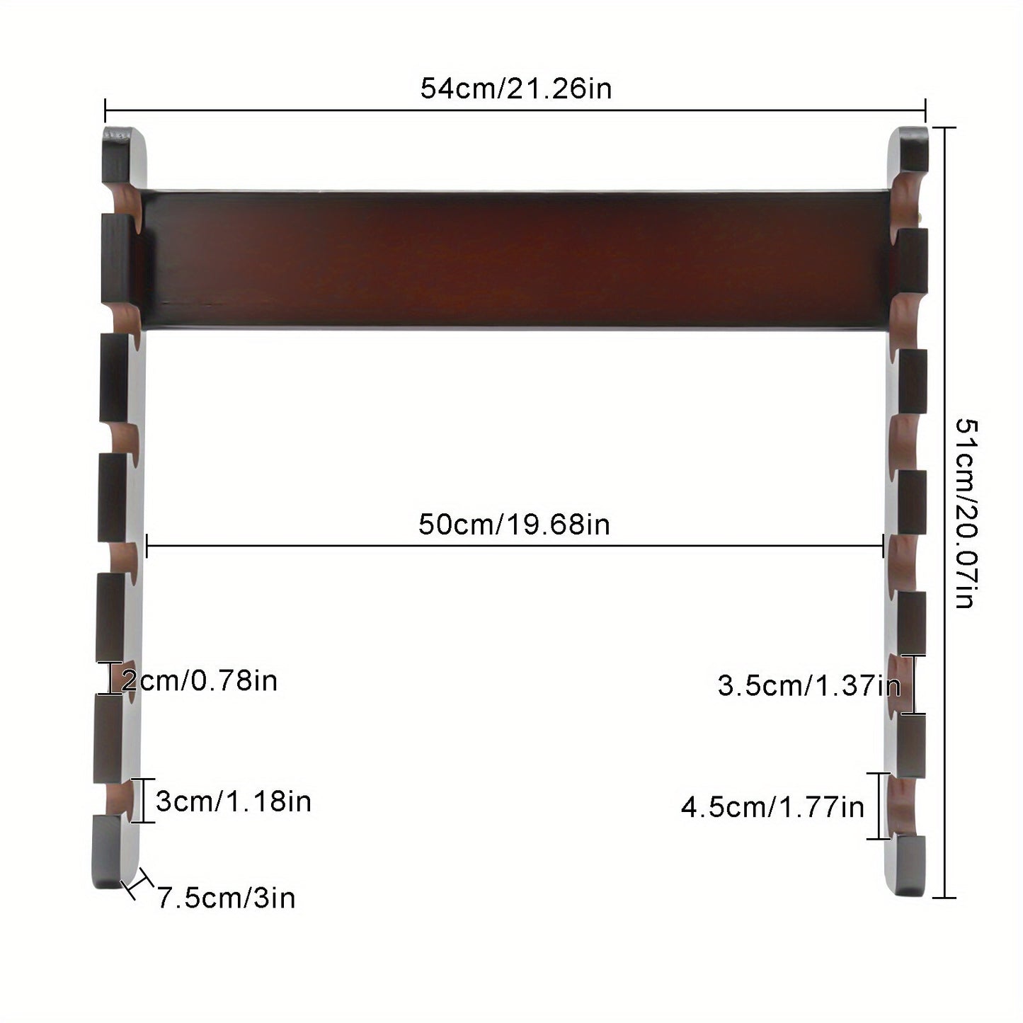 YIYIBYUS 6-Section Pine Wood Billiard Cue Holder Wall Mount
