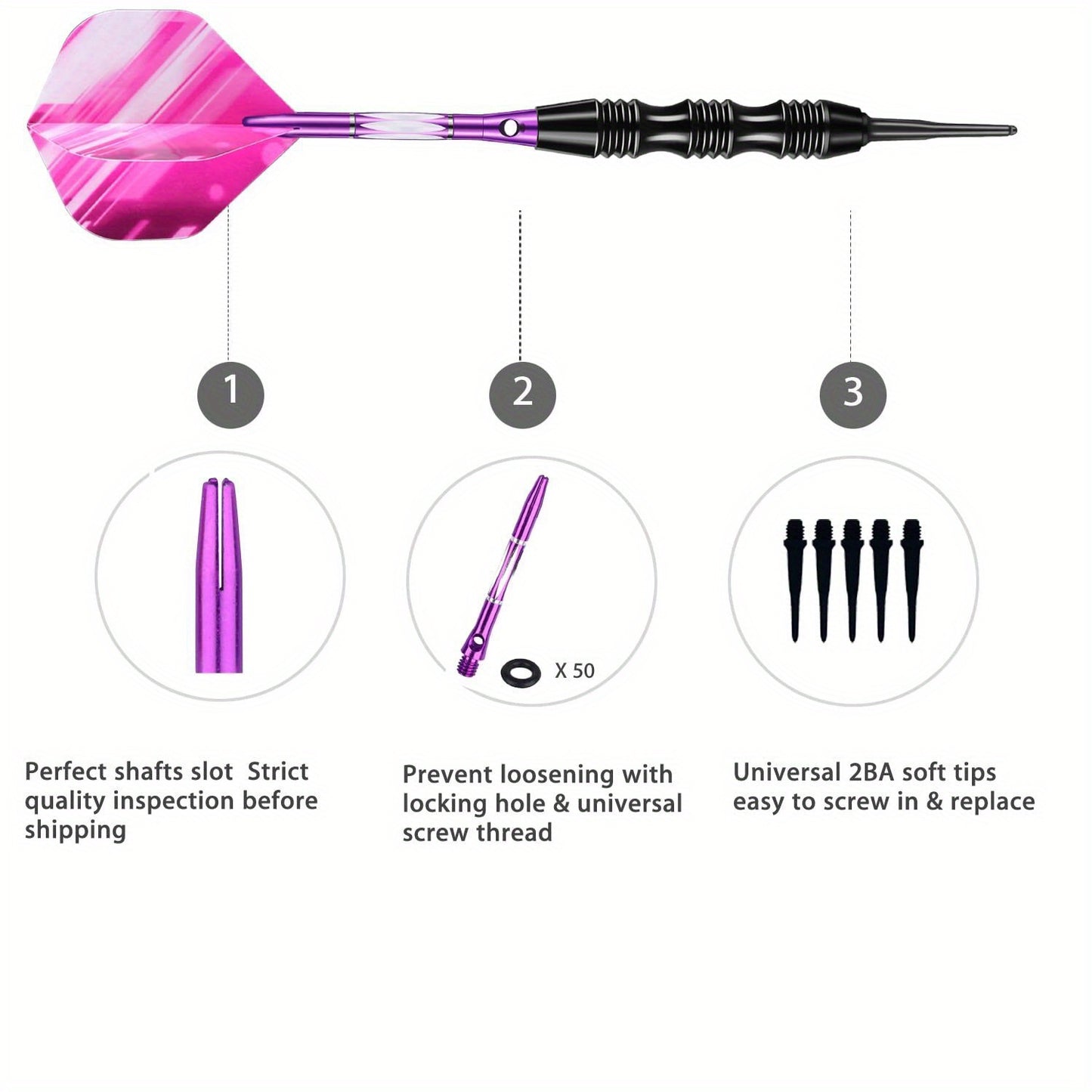 Soft Tip Dart Set Three 20g For Electronic Dartboards