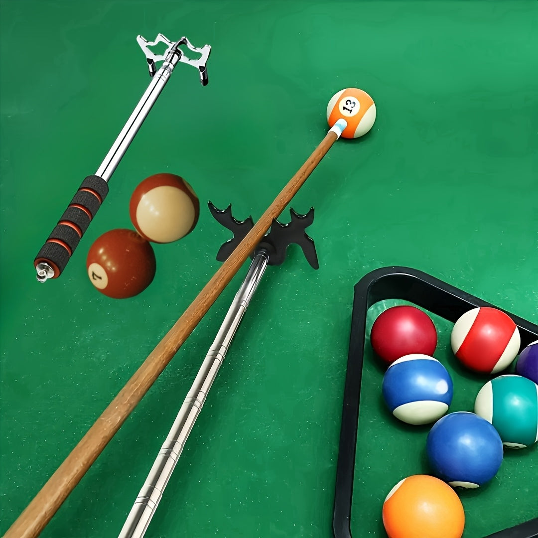Adjustable Telescopic Pool Cue Holder With Extending Stand And Bridge