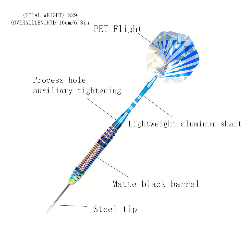 Three Piece Hard Dartboard Dart Set With Aluminum Shafts