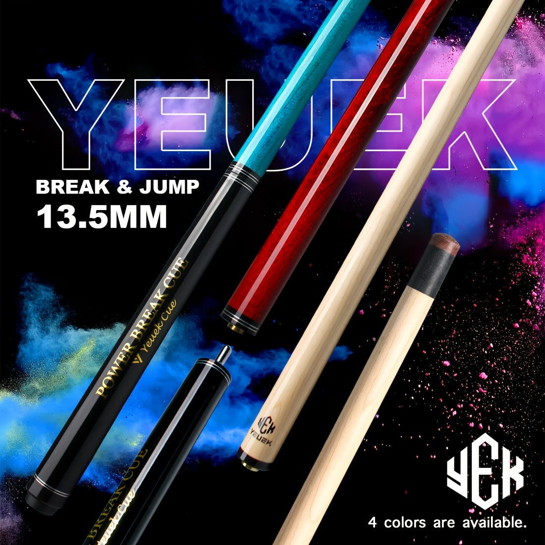 YEUEK Jump Break Pool Cue With Maple Shaft 2 In 1 Performance