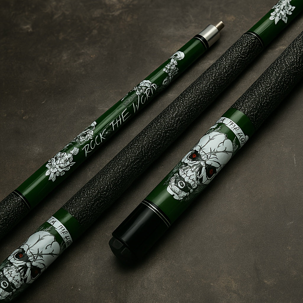 SEARVGRH Skull Design Snooker Cue Half Maple Gift Idea