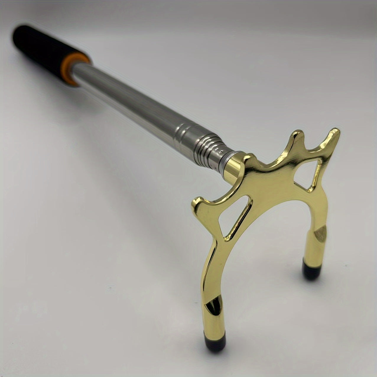Four Stainless Steel Telescopic Pool Cues With Detachable Bridges