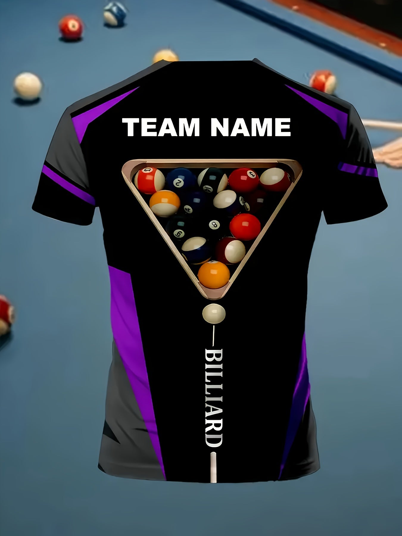 Comforta Customizable Mens 3D Printed Billiard Tee With Names