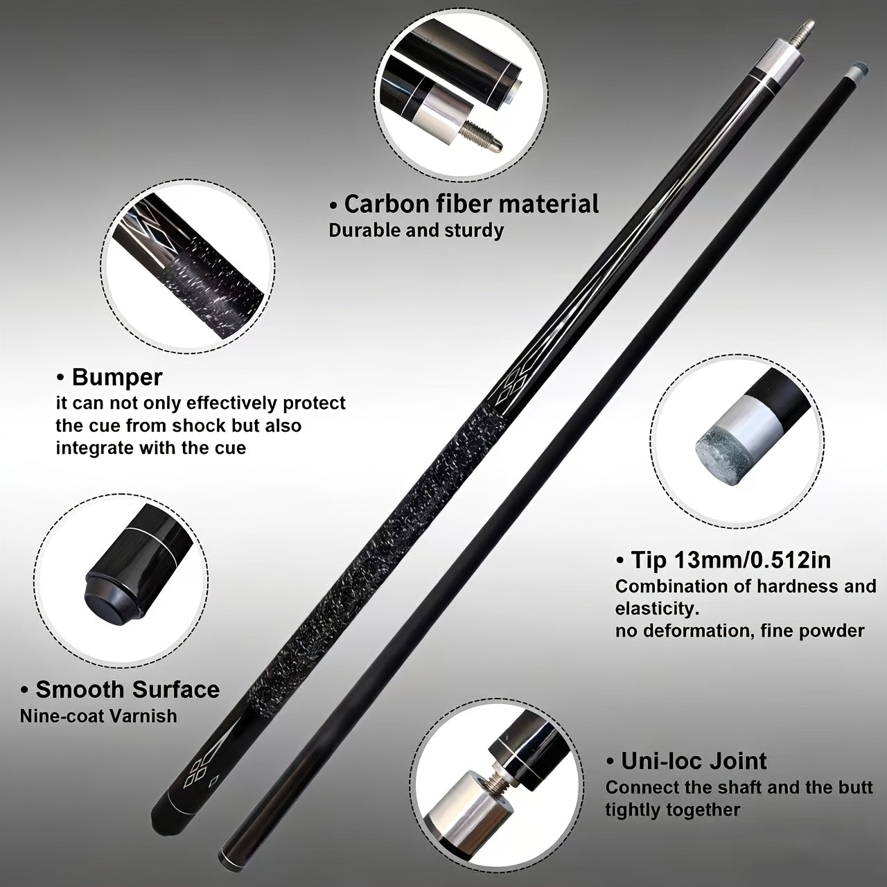 Professional Carbon Fiber Billiard Cue For Beginners And Pros