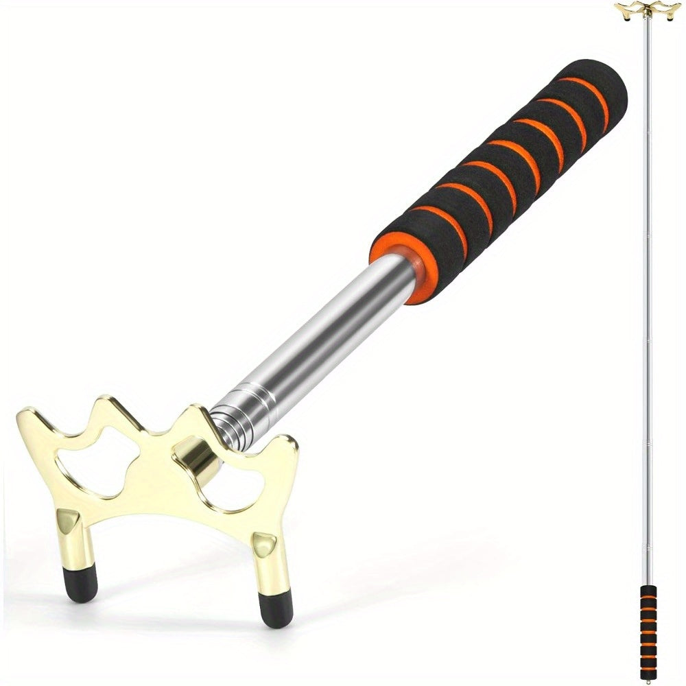 Retractable Billiards Pool Cue Bridge With Brass Head