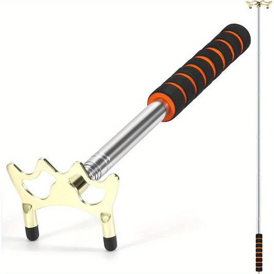 Retractable Billiards Pool Cue Bridge With Brass Head