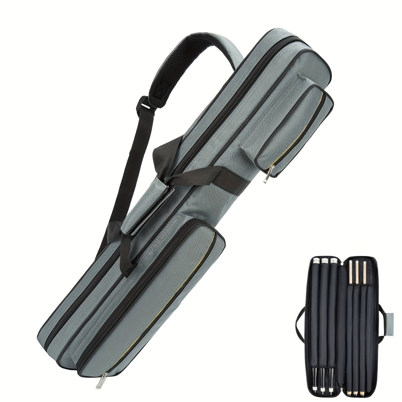 Oxford Soft Paddle Pool Cue Case And Ping Pong Cue Bag With Large Front Pockets