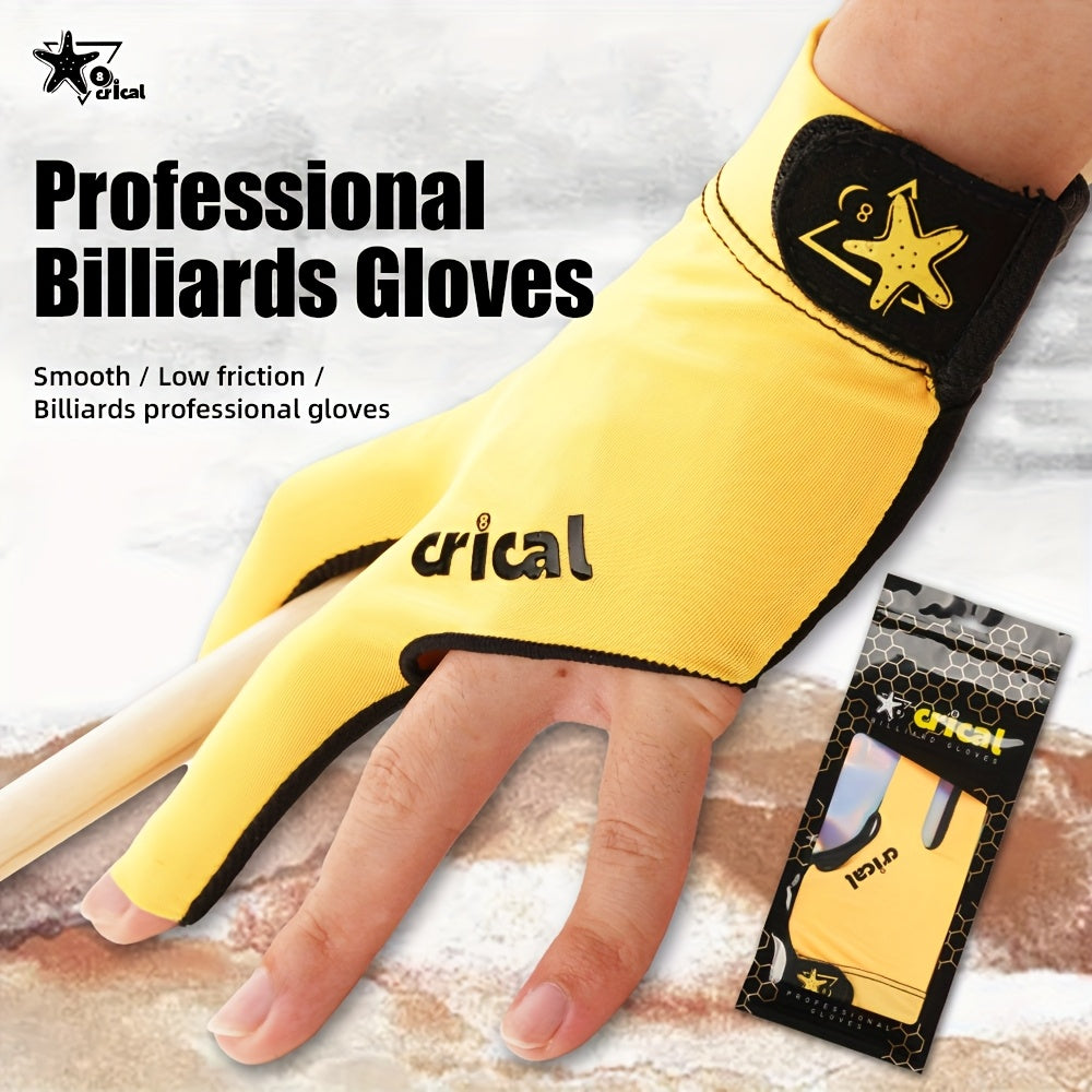 CRICAL Pool Gloves 3 Finger Carom Glove For Billiards