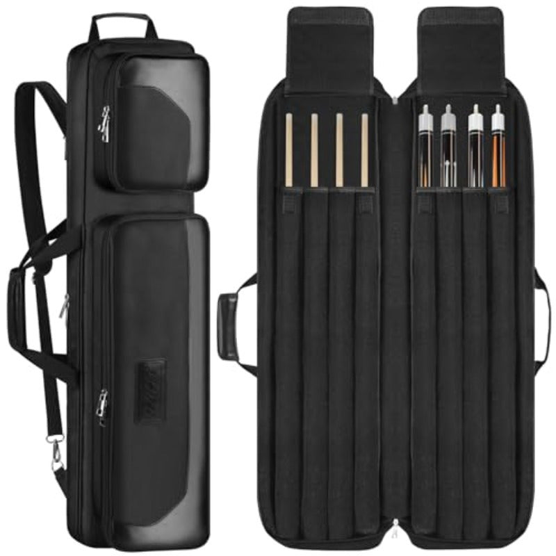 Heavy Duty Pool Cue Case With Oxford Exterior And Padded Interior Holds 4 Cues