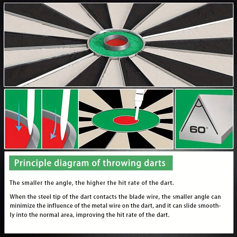 ZSRXMOTION Sisal Dart Board Set With Steel Tip Darts