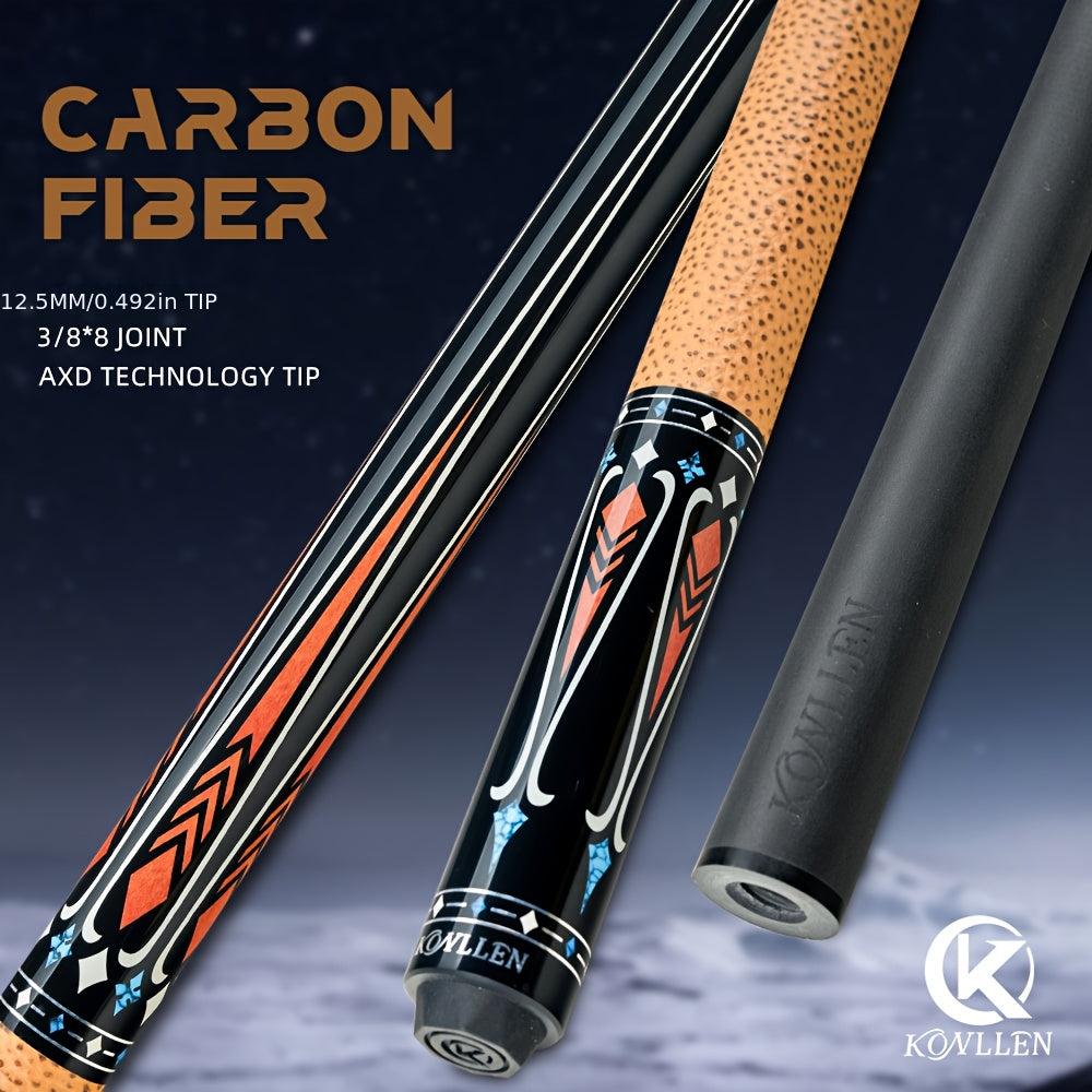 KONLLEN Carbon Fiber Pool Cue Stick Low Deflection Billiard Cue