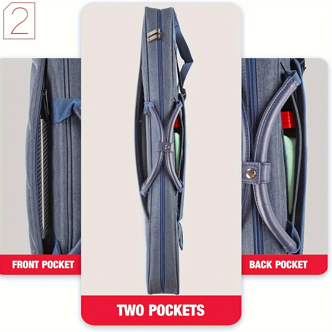 KONLLEN Pool Cue Case 7 Holes Oxford Cloth Durable Portable