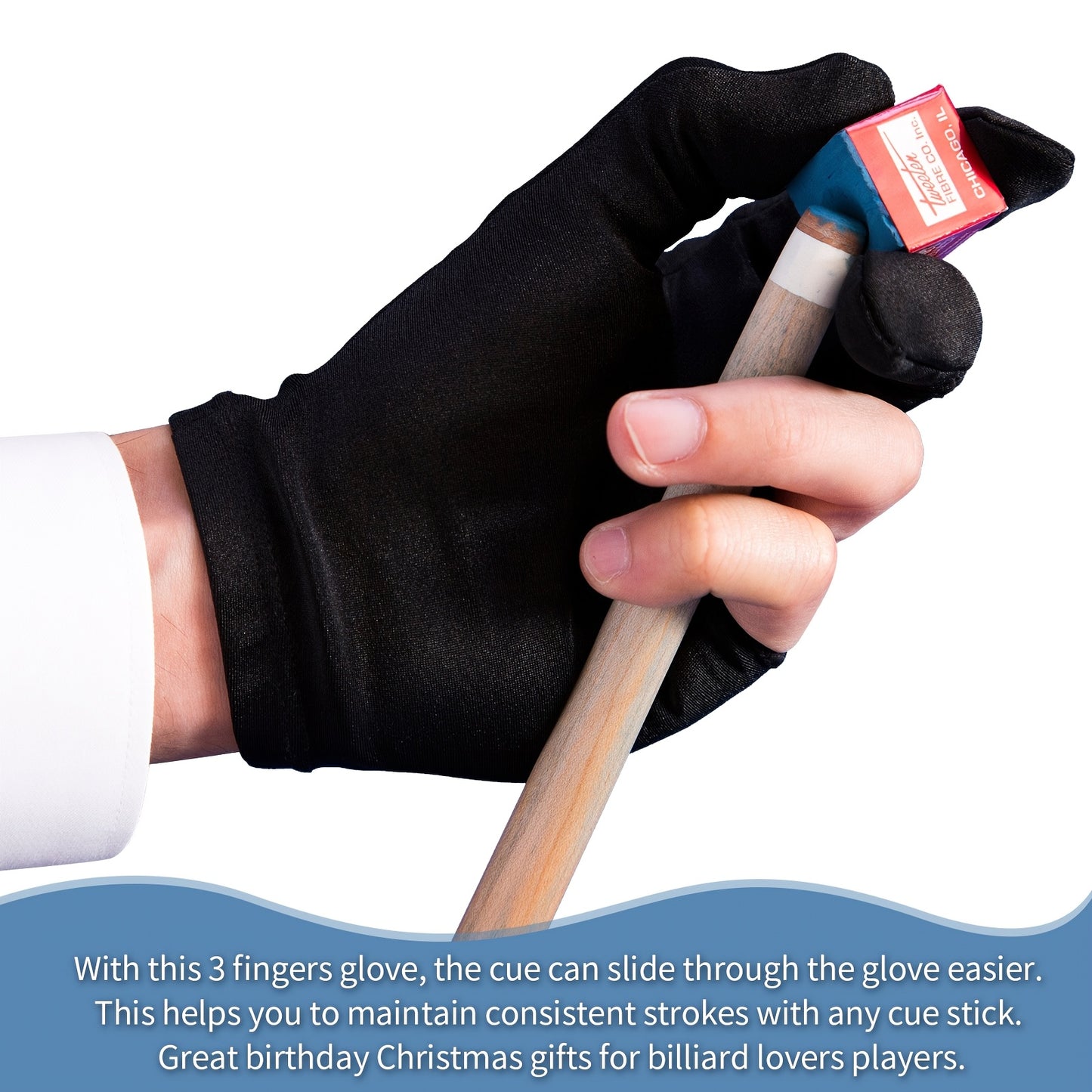 Patelai Breathable 3-Finger Pool Gloves For Billiards