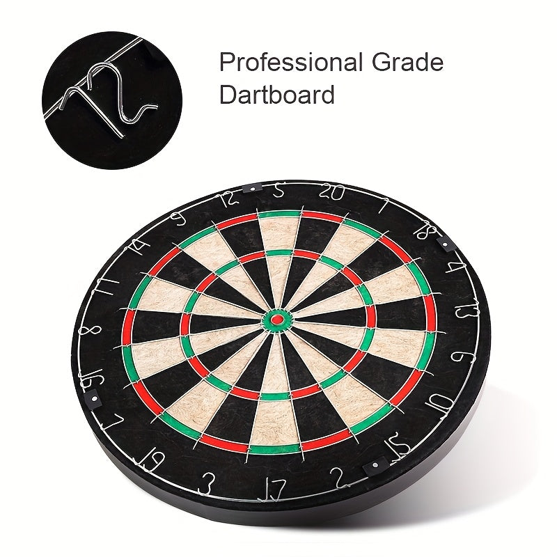 18 Inch Brazilian High Quality Hemp Dart Board With 6 Piece Dart Set, Indoor Professional Round Mesh Premium Sisal Dart Board For Training And Competition