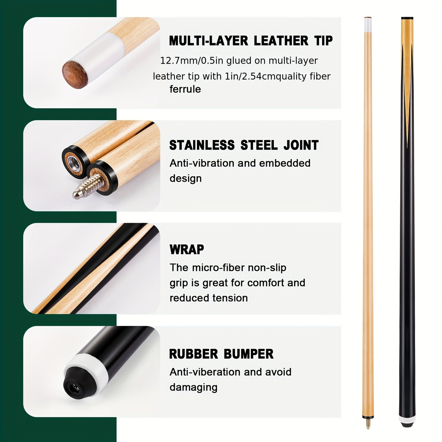 Hungdao Pool Billiard Accessories Set With Balls Sticks Chalks Brush