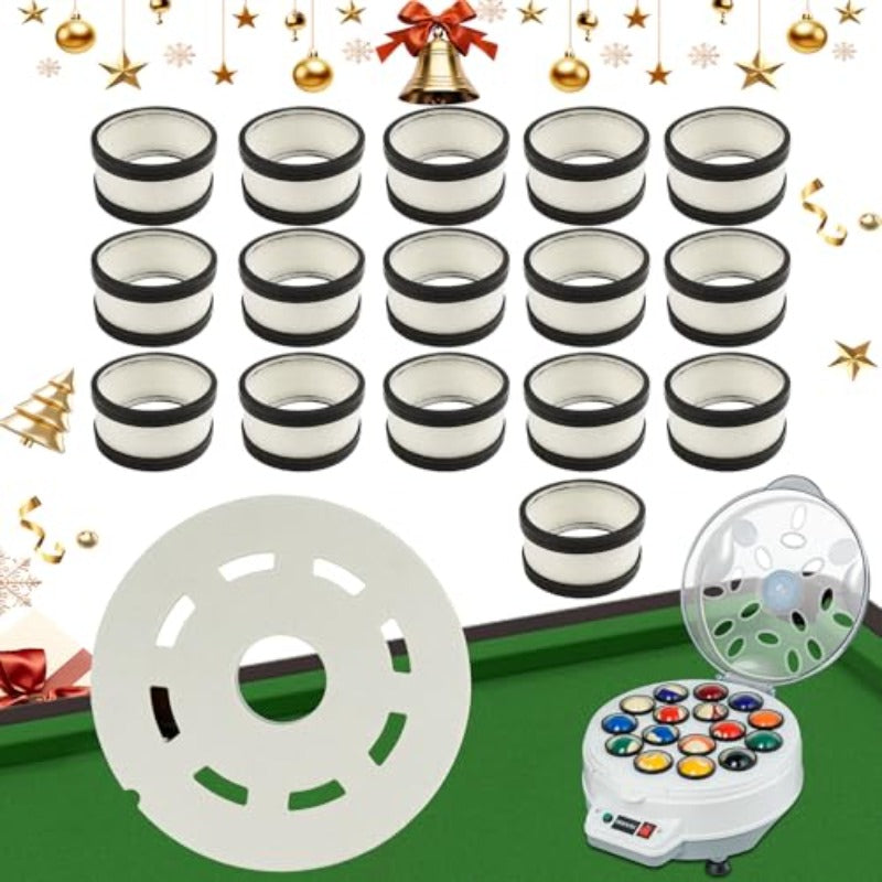 Billiard Ball Cleaner Wool Circle Kit With 16 Wool Rings
