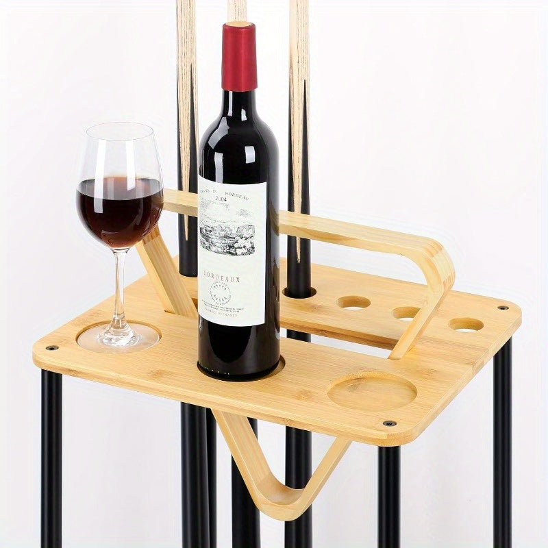 Heavy-Duty Freestanding Pool Cue Holder With Multi-Tiered Design