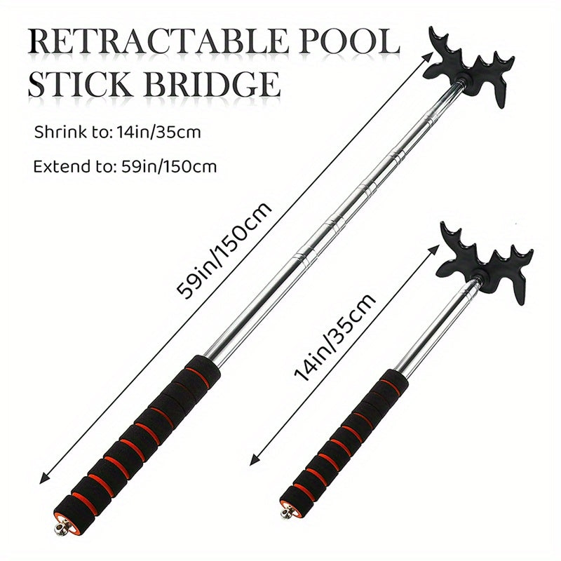 Retractable Billiard Cue Bridge Head Pool Accessory