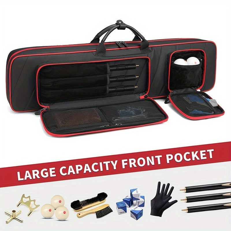 Soft Padded Pool Cue Case With Large Front Pockets