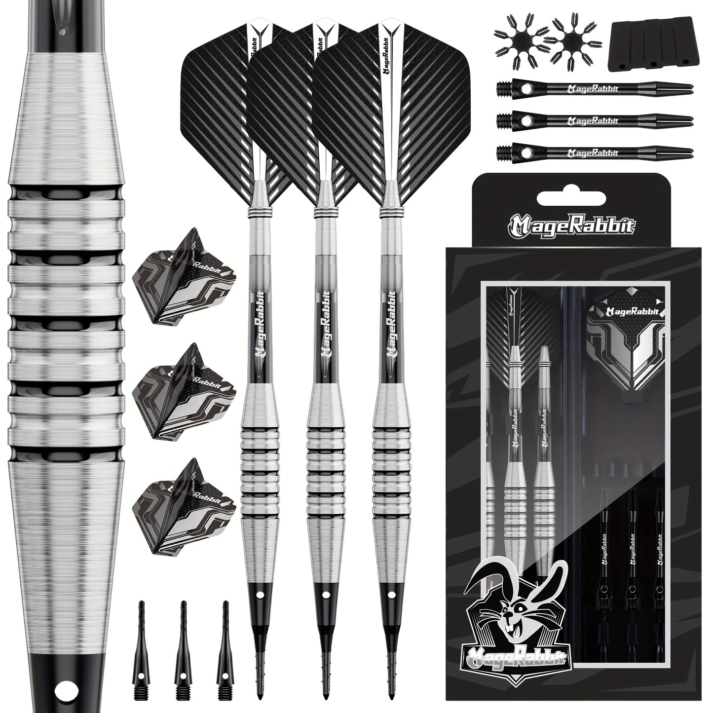 MageRabbit Iron Soft Darts for Electronic Dart Board with Flights