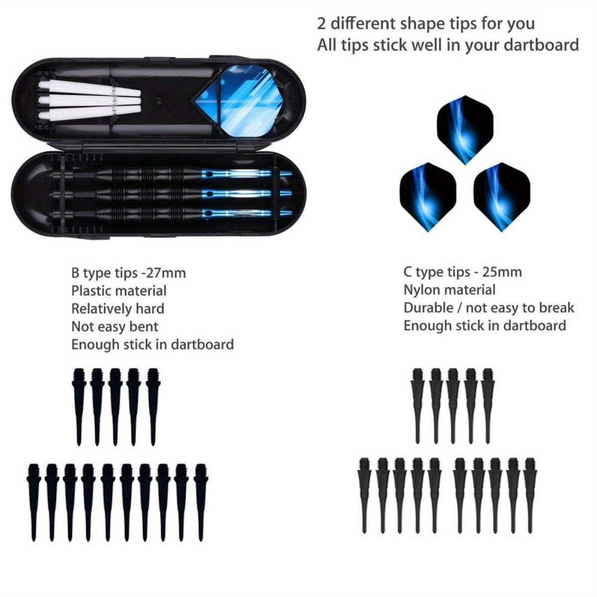 Soft Tip Darts Set With Brass Barrel Aluminum Shafts