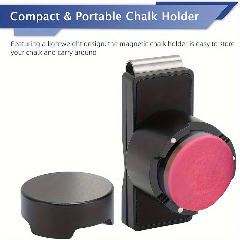 Magnetic Billiard Chalk Holder With Secure Clip Aluminum Alloy