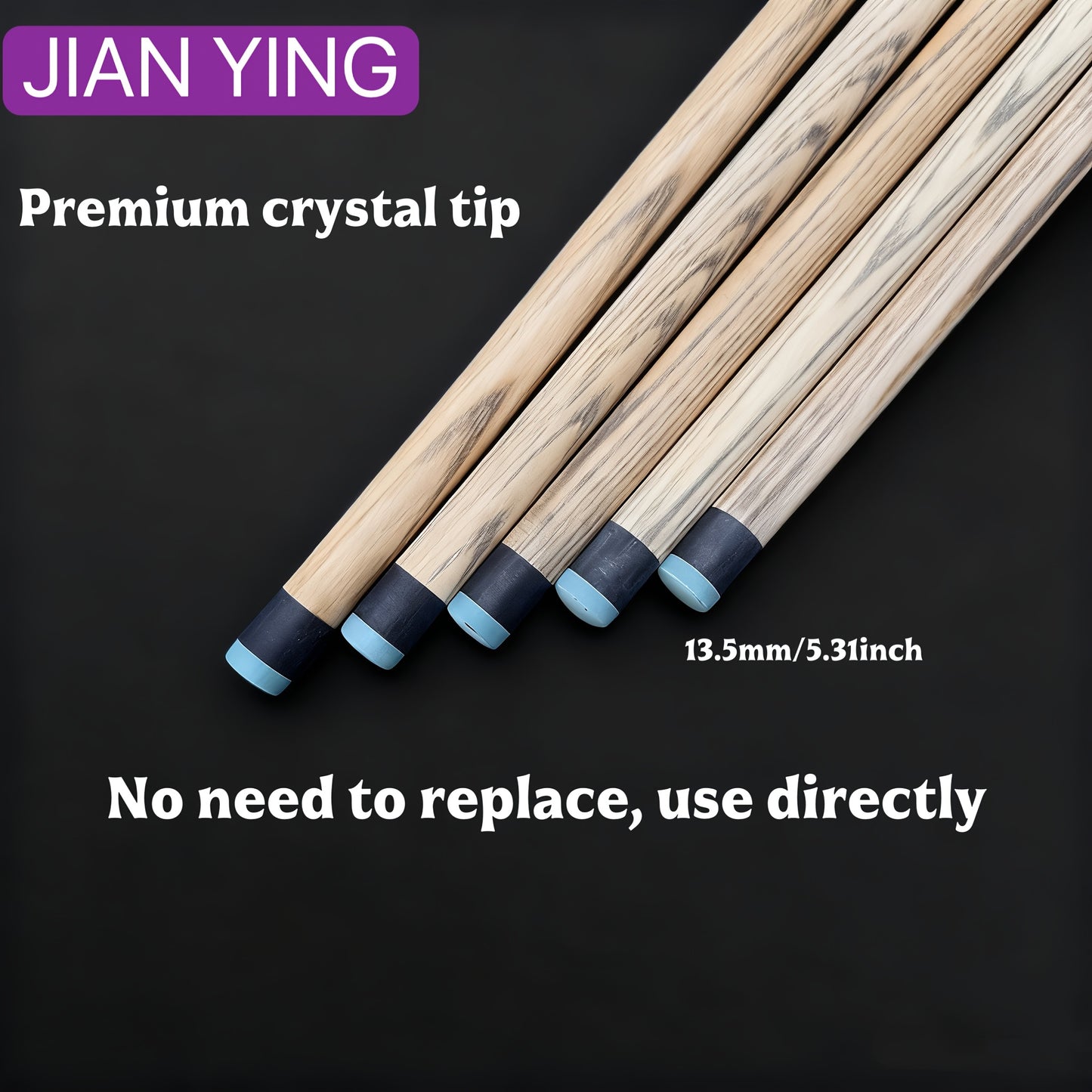 Jianying Jump Break Pool Cue Three Part Wood Shaft