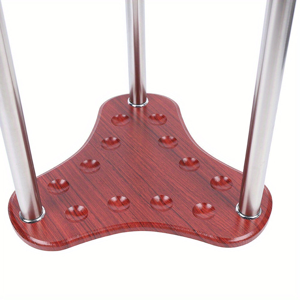 GDRASUYA Wood 12 Hole Pool Cue Rack Corner Floor Stand