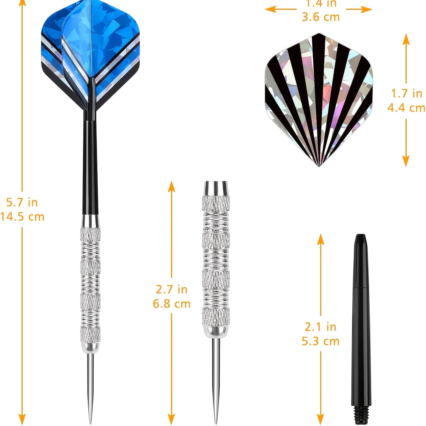 Stainless Steel Dart Set 18 Pieces Professional Darts Kit Flights