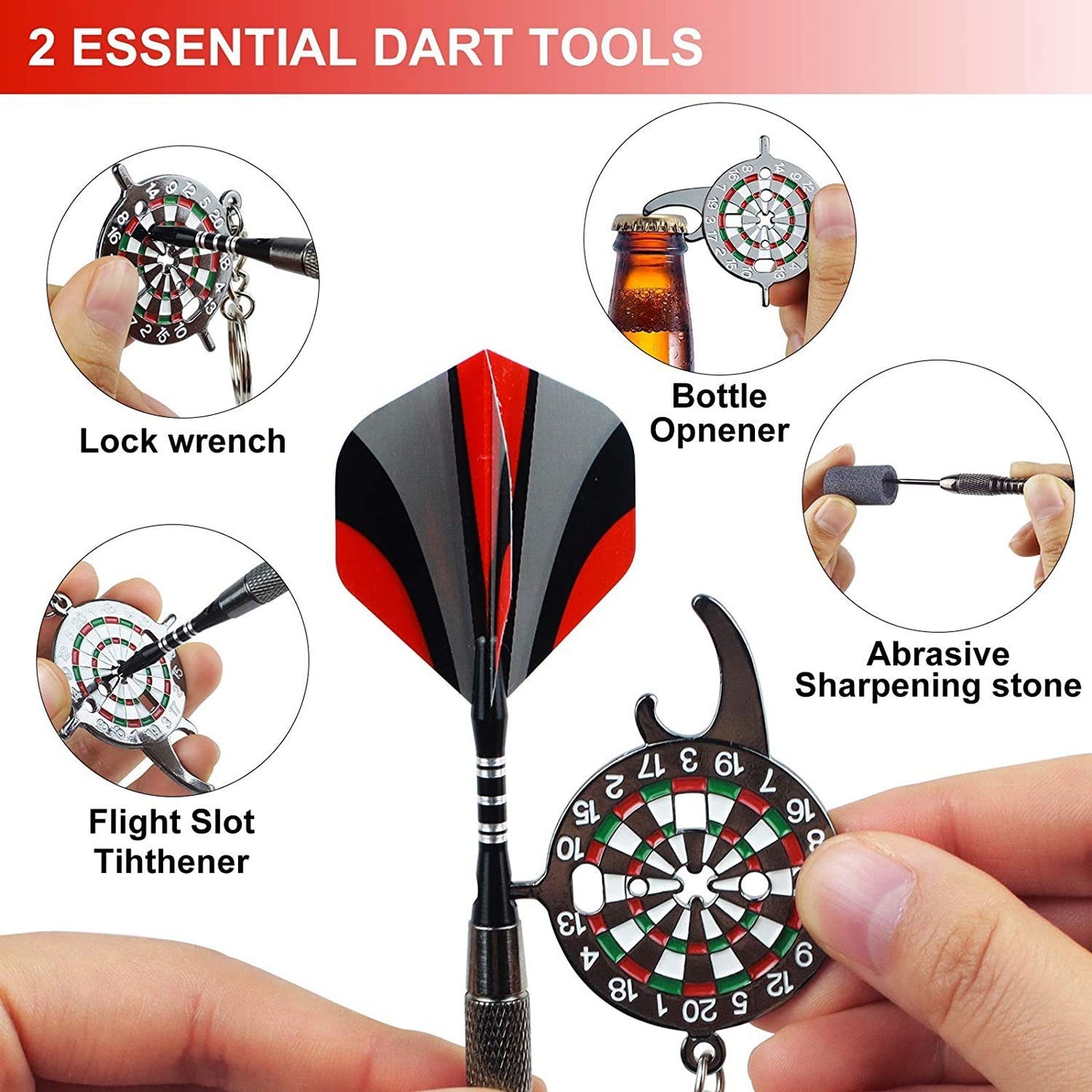 Professional Dart Gift Set 12 Darts Flight Pieces Box Tools