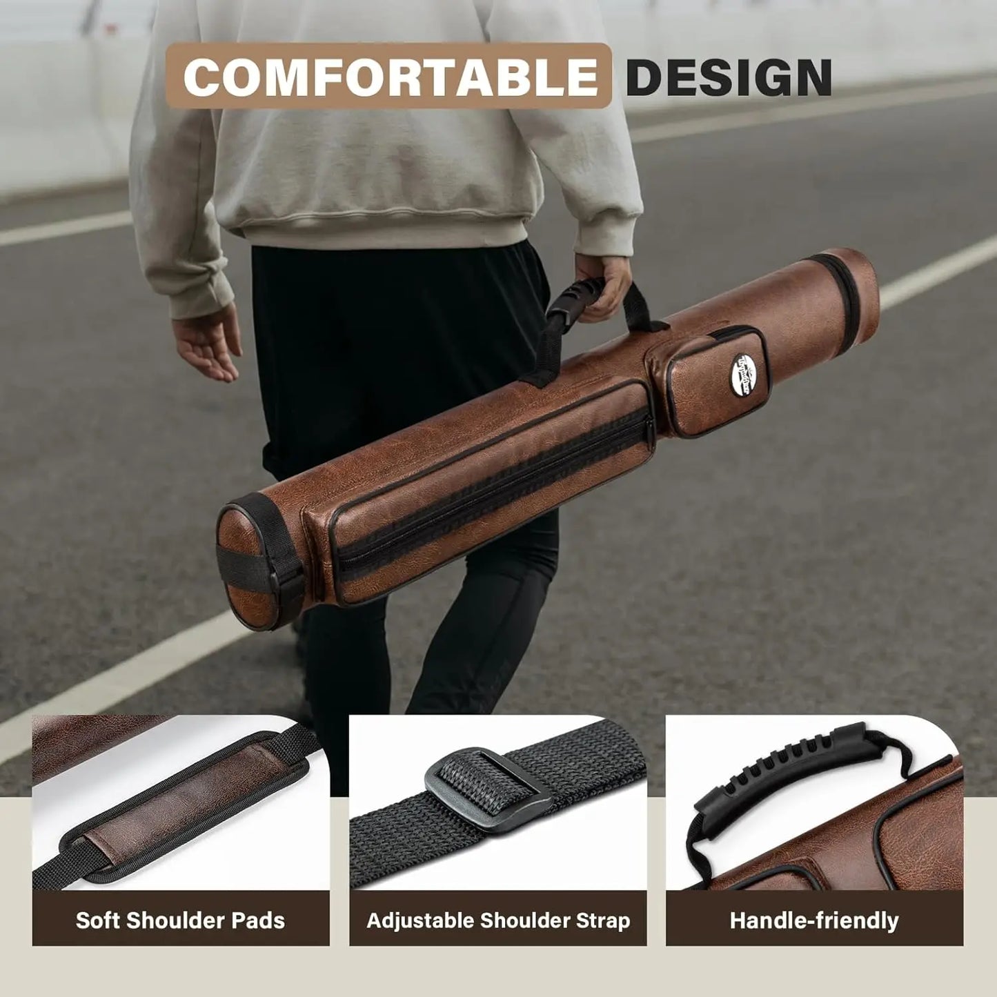 Hard Billiard Cue Case For Two Cues Durable Storage