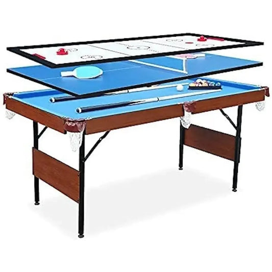 Folding Billiard Pool Table 3 In 1 Multi Game Table Portable