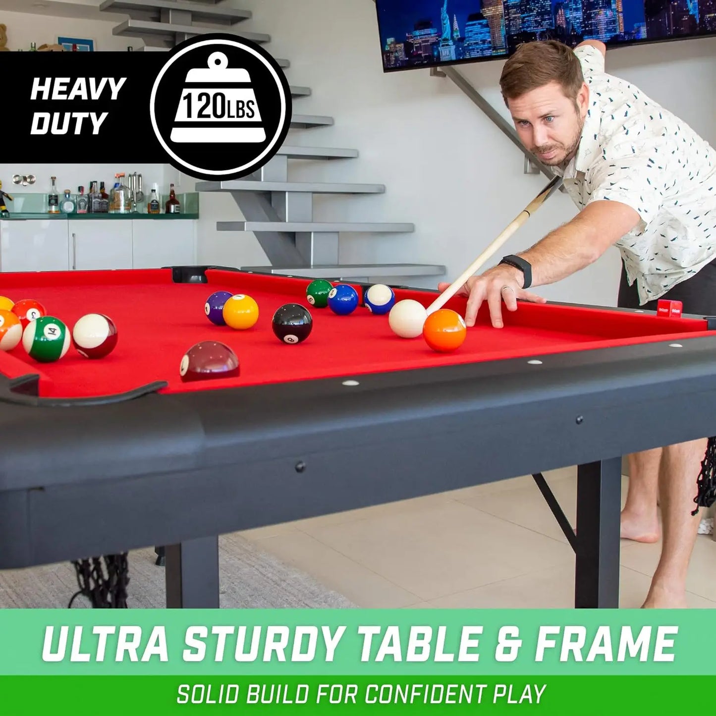 BangShe Folding Snooker Pool Table Indoor Billiard