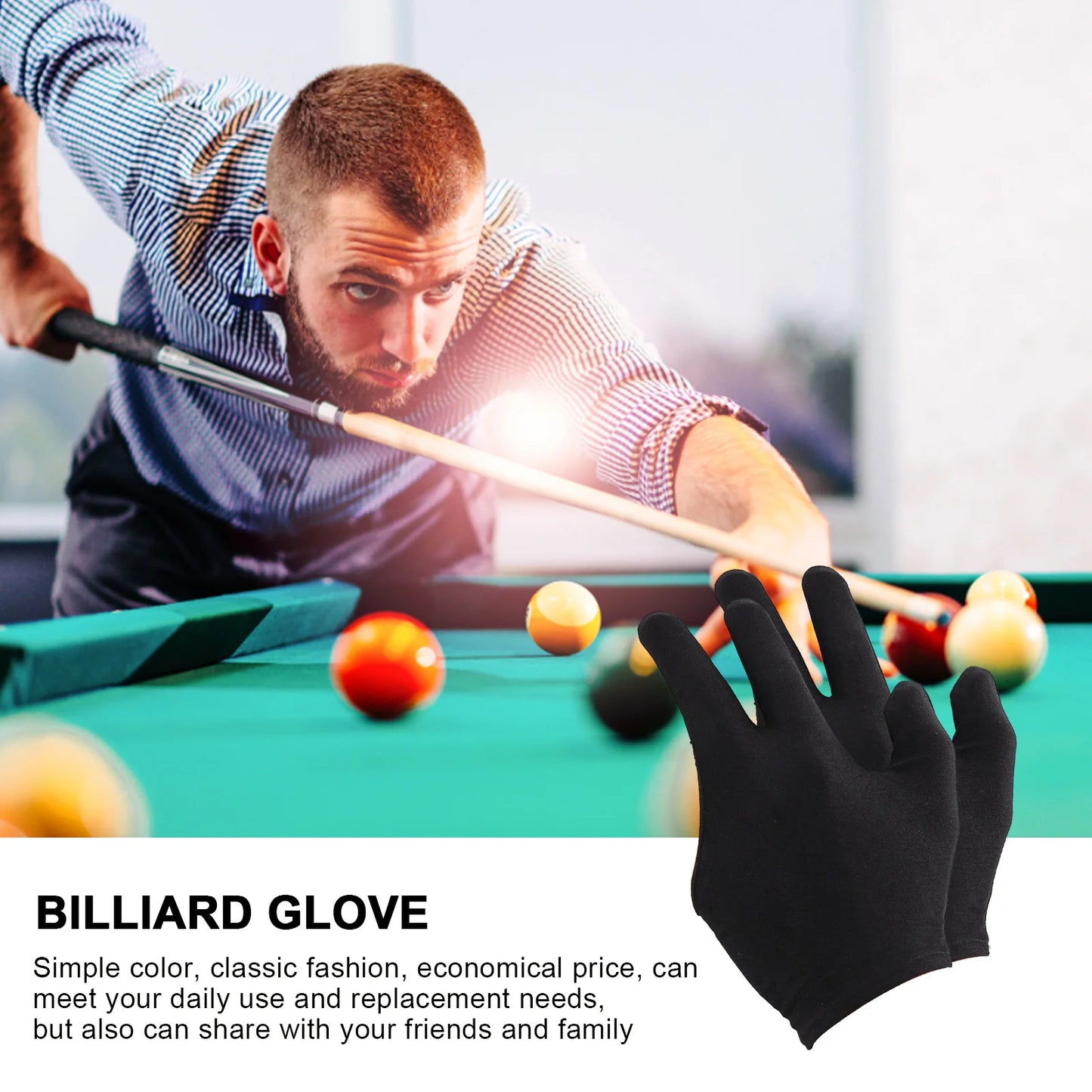 Billiard Finger Gloves Embroidered Breathable Absorb Sweat Anti-slip Pool